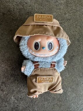 POP MART Labubu Sea Salt PANDA Milano Plush Doll in Light Blue  Tan AUTHENTIC